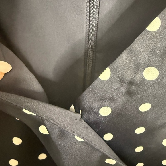 Lauren Ralph Lauren Navy Polka Dot Dress faux wrap size 10 - Picture 4 of 6